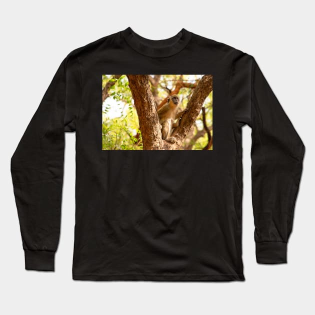 Green Monkey Long Sleeve T-Shirt by Graz-Photos